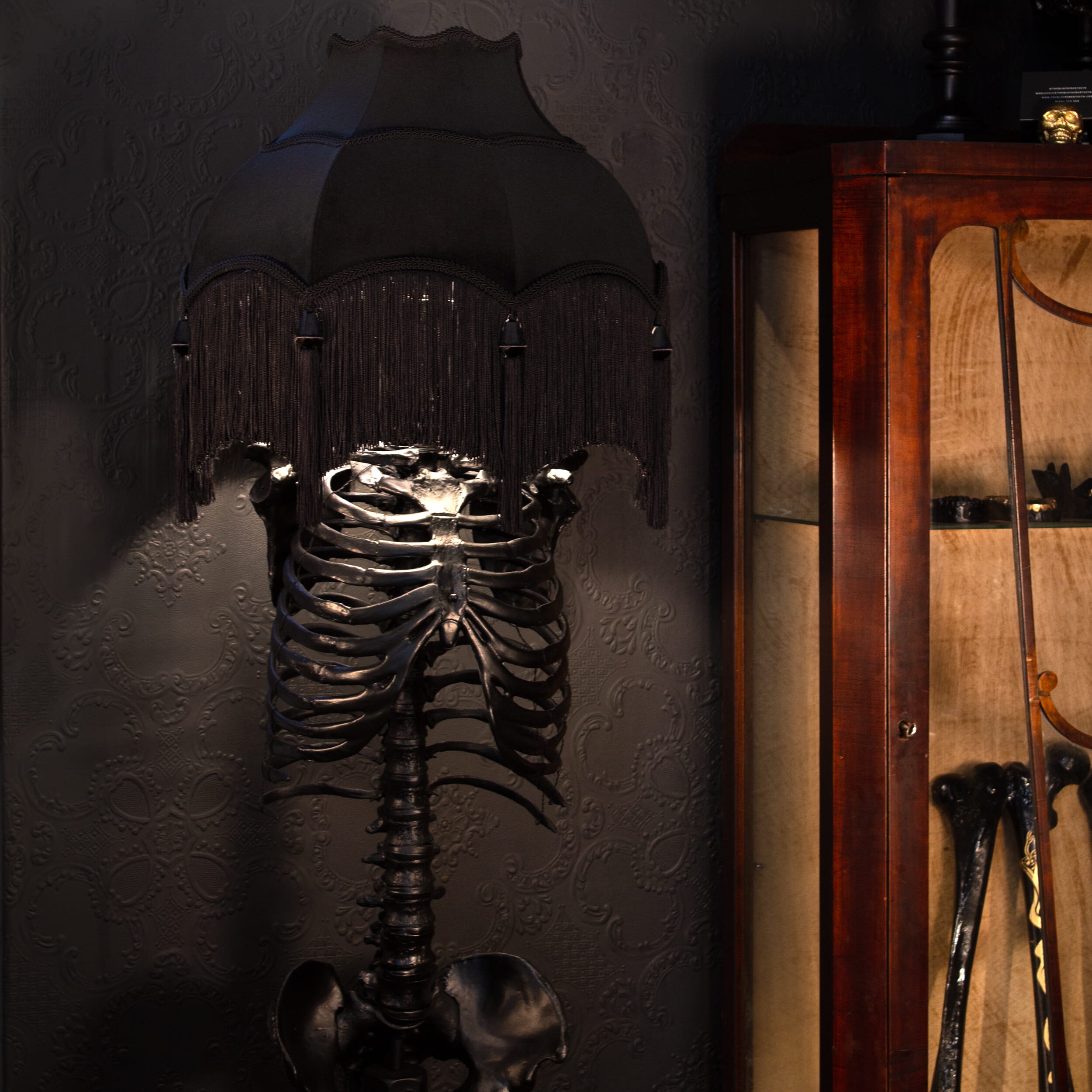 The Skeleton Floor Lamp - Drusilla Baroque Edition by The Blackened Teeth