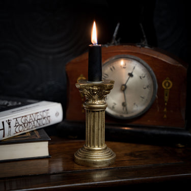 gold gothic candlestick holder cherub candleholder gothic home decor the blackened teeth
