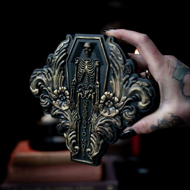 Memento Mori Skeleton Filigree Plaque