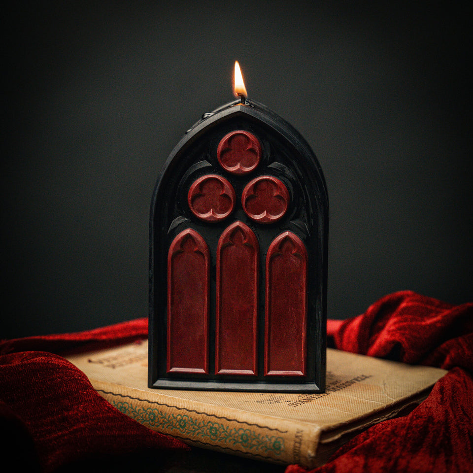 Morana Gothic Arch Candle - Red Edition – The Blackened Teeth Ltd
