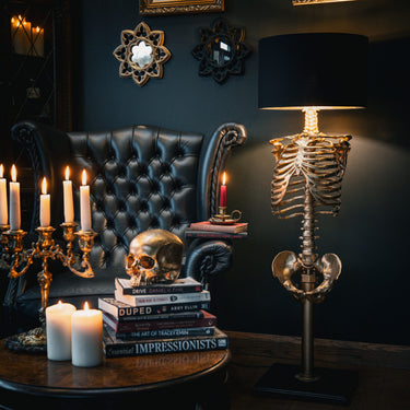 skeleton floor lamp the blackened teeth gothic lighting gothic homeware