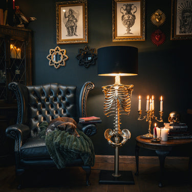 The Gold Skeleton Floor Lamp by The Blackened Teeth