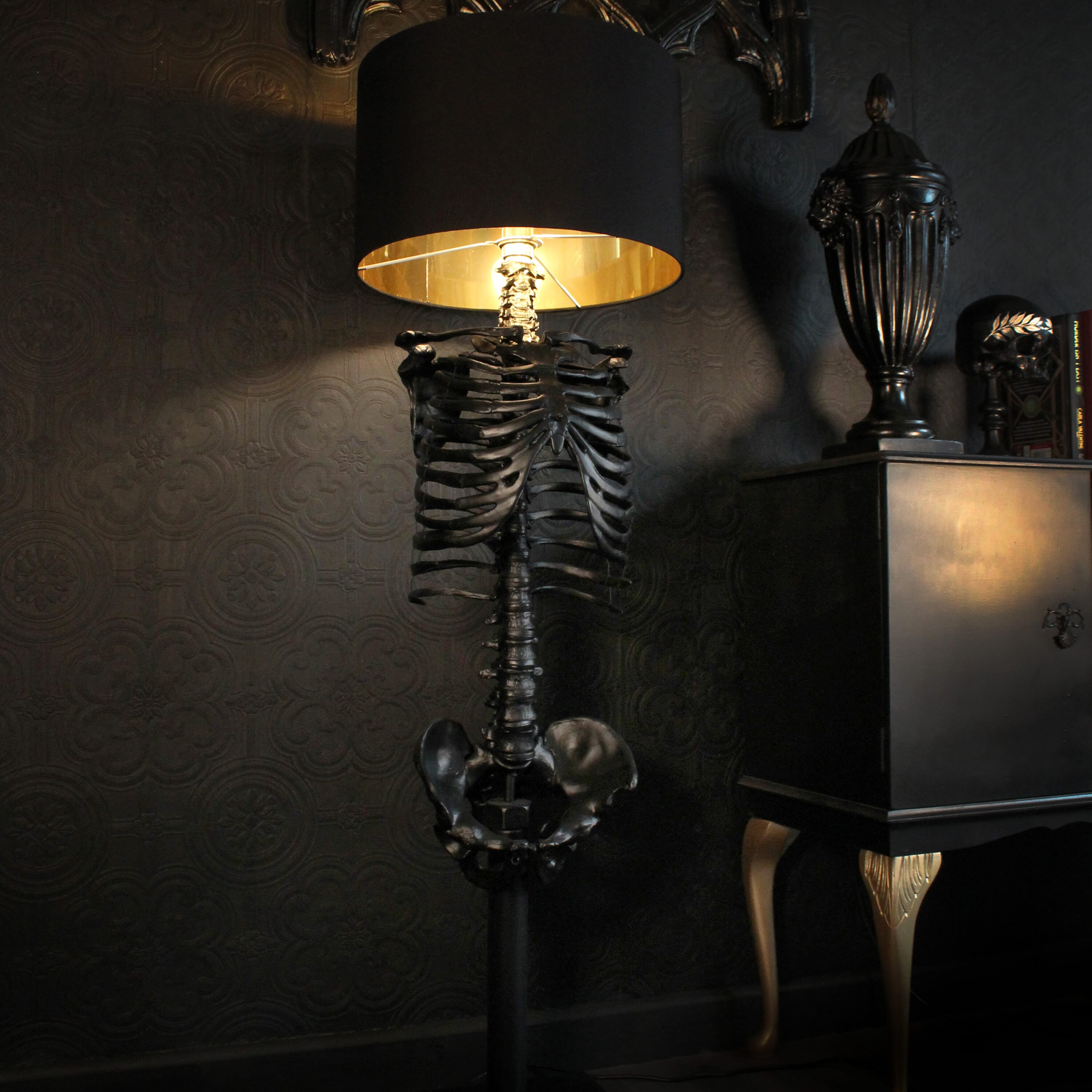 The Black Skeleton Floor Lamp by The Blackened Teeth