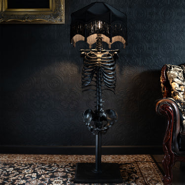Skeleton floor lamp - The Blackened Teeth - Gothic home decor