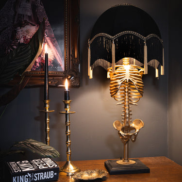 skeleton lamp gold edition the blackened teeth gothic home decor gothic lighting gothic homeware