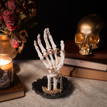 skeleton hand jewellery ring holder stand gothic necklace stand the blackened teeth gothic homeware gothic decor