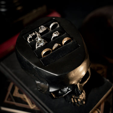 Skull Ring Holder ornament gothic home decor by The Blackened Teeth Ltd