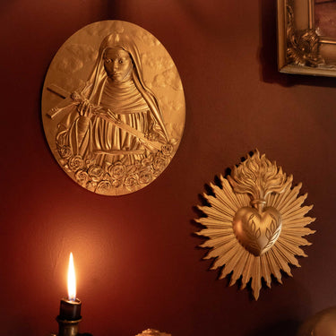 Saint Rita Gold Oval Plaque