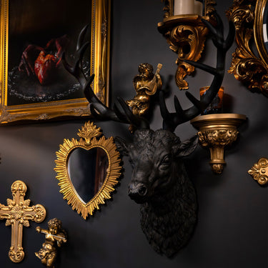 The Black Stag Wall Statue