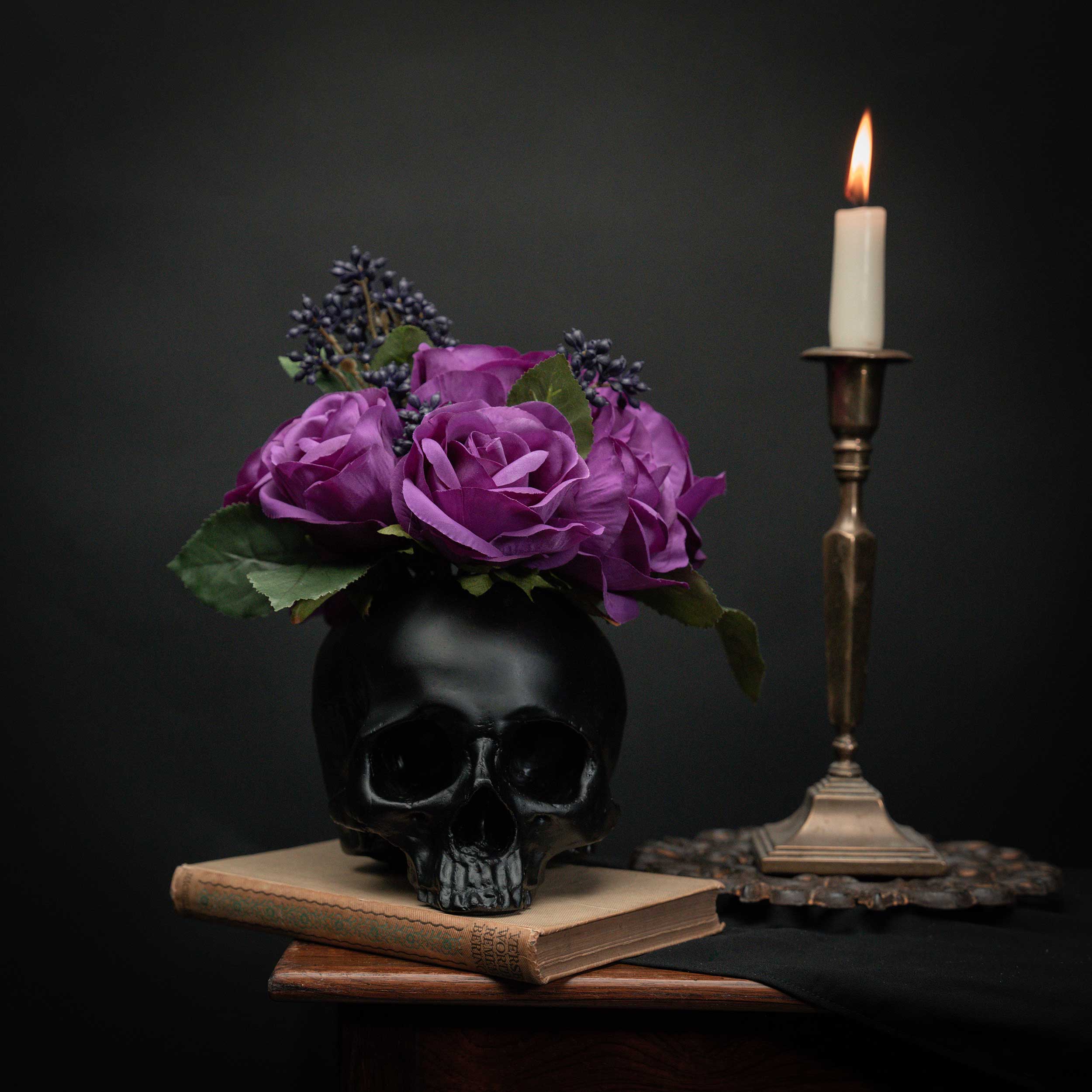 Teeh With Roses Valentina Flowerhead - Purple Roses – The Blackened Teeth Ltd