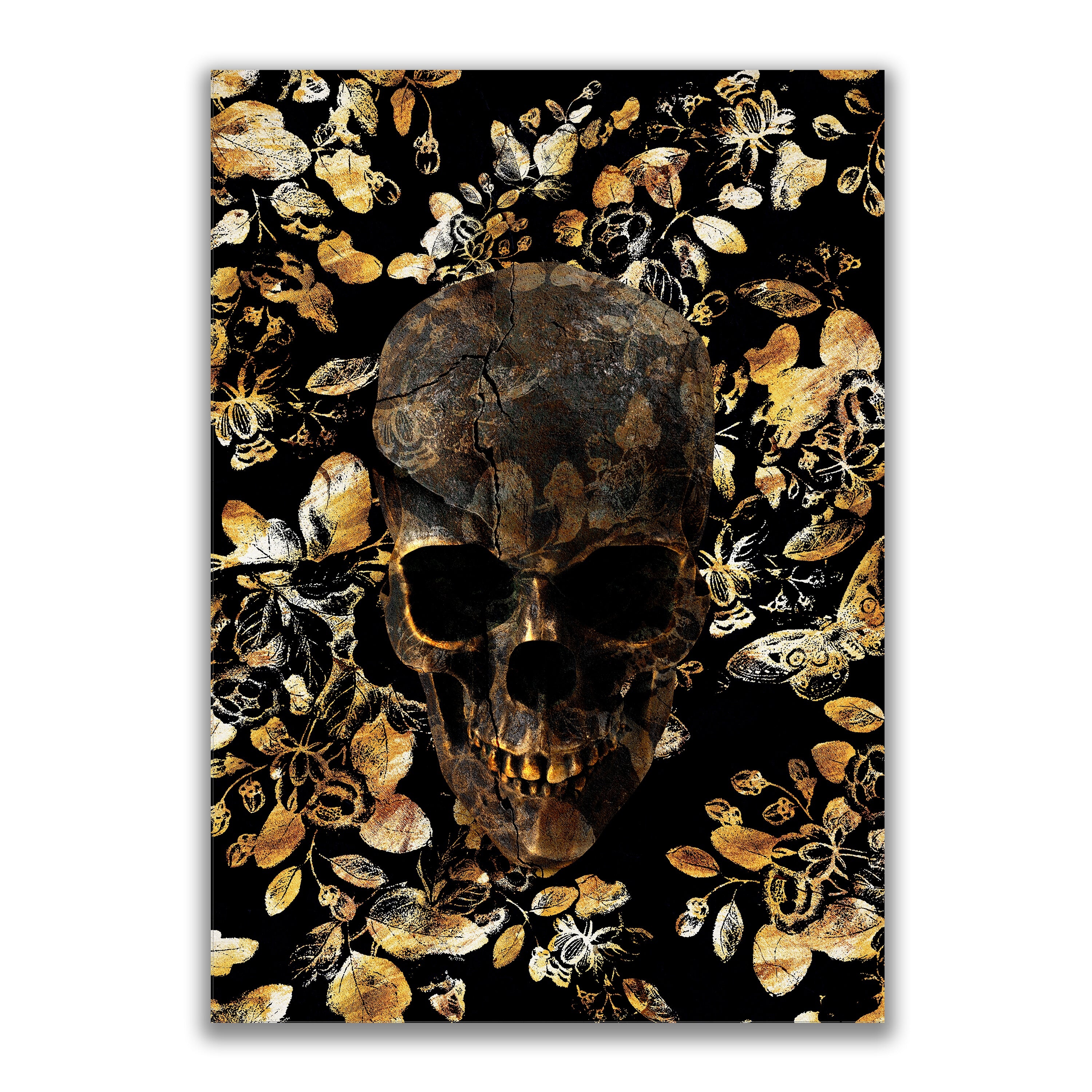 Cracked Gold Skull Print by The Blackened Teeth 