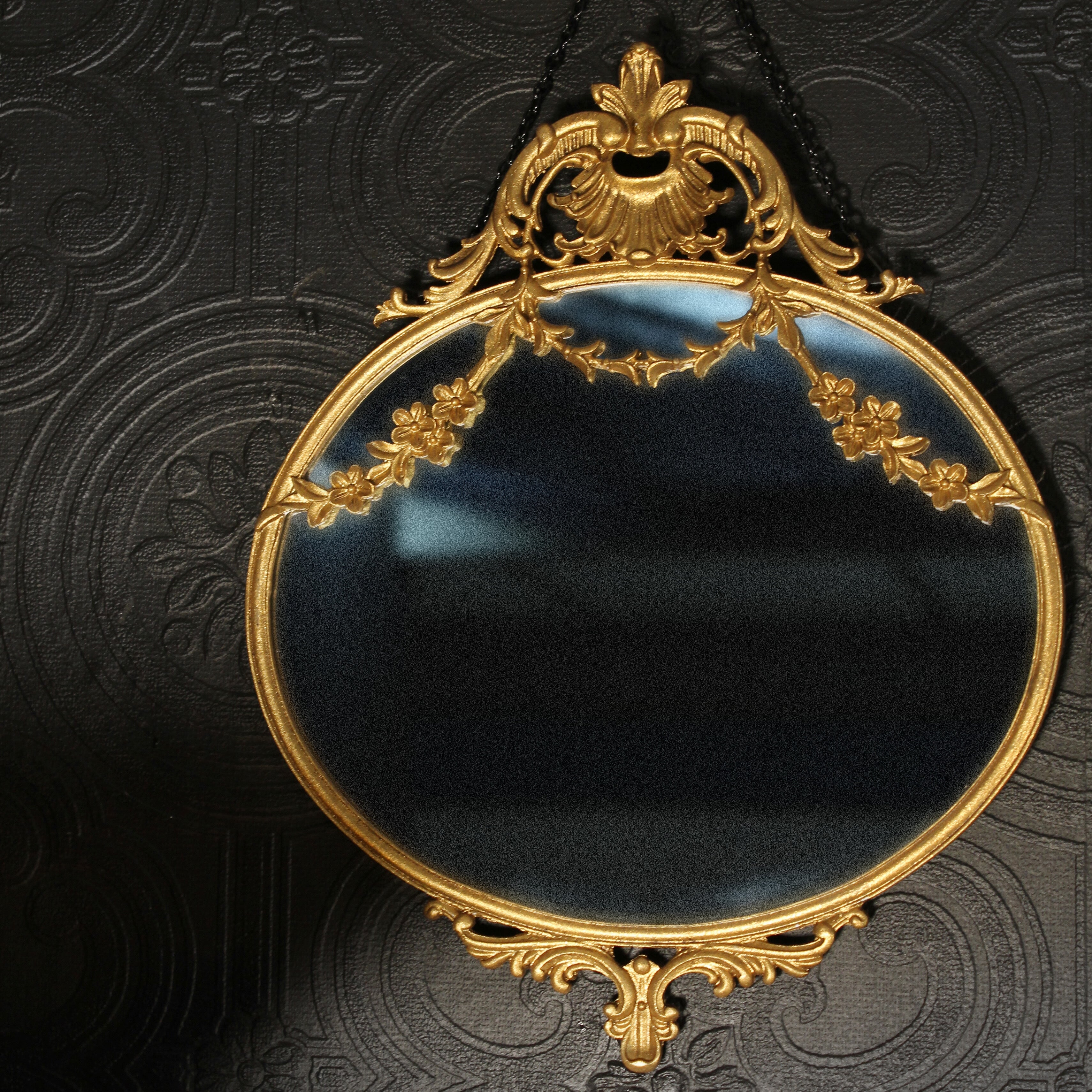 Gold oval baroque ornate mirror by The Blackened Teeth - The Blackened Abode