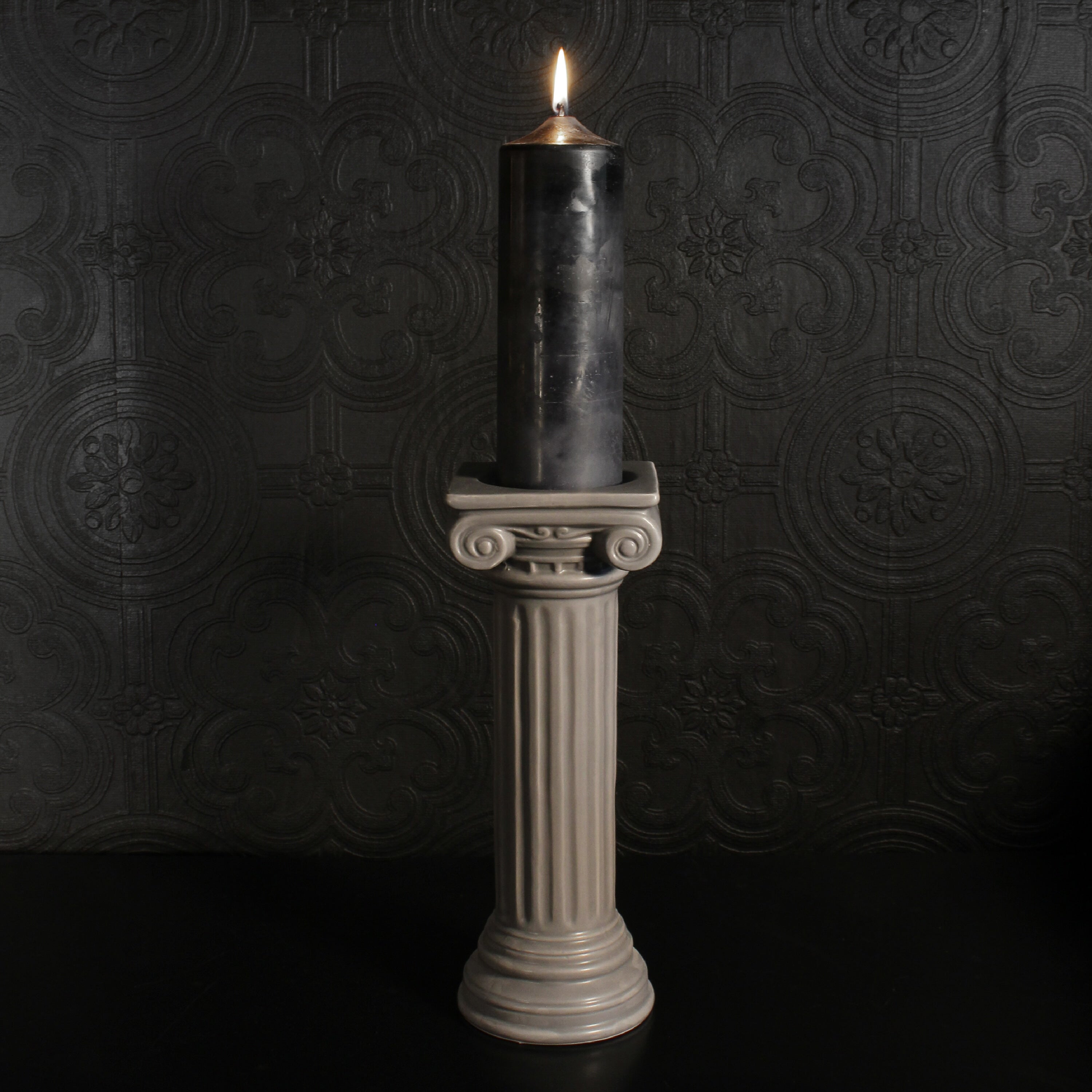 Column Candle Holder - Stone Grey