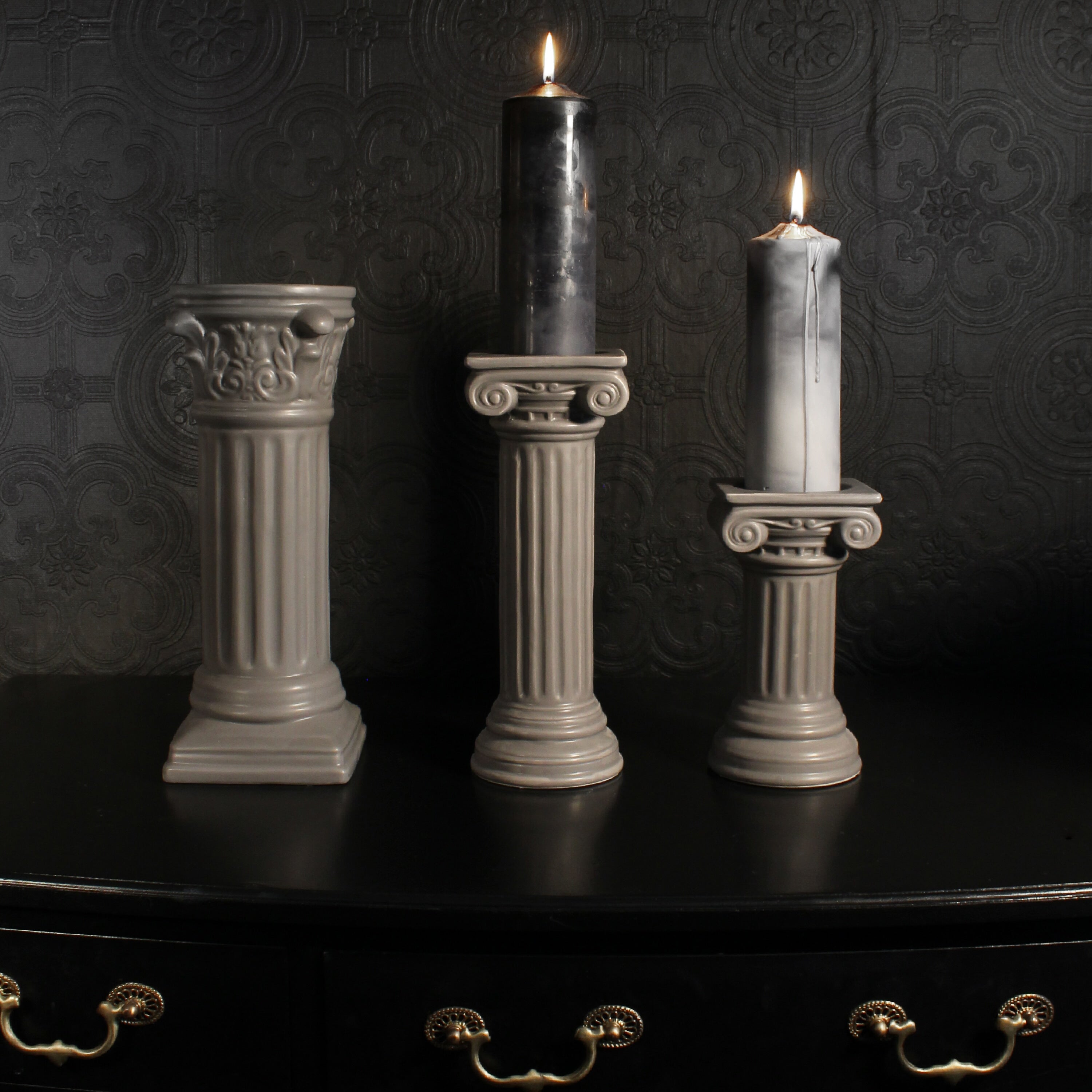 large grey column large vase ceramic the blackened teeth the blackened abode