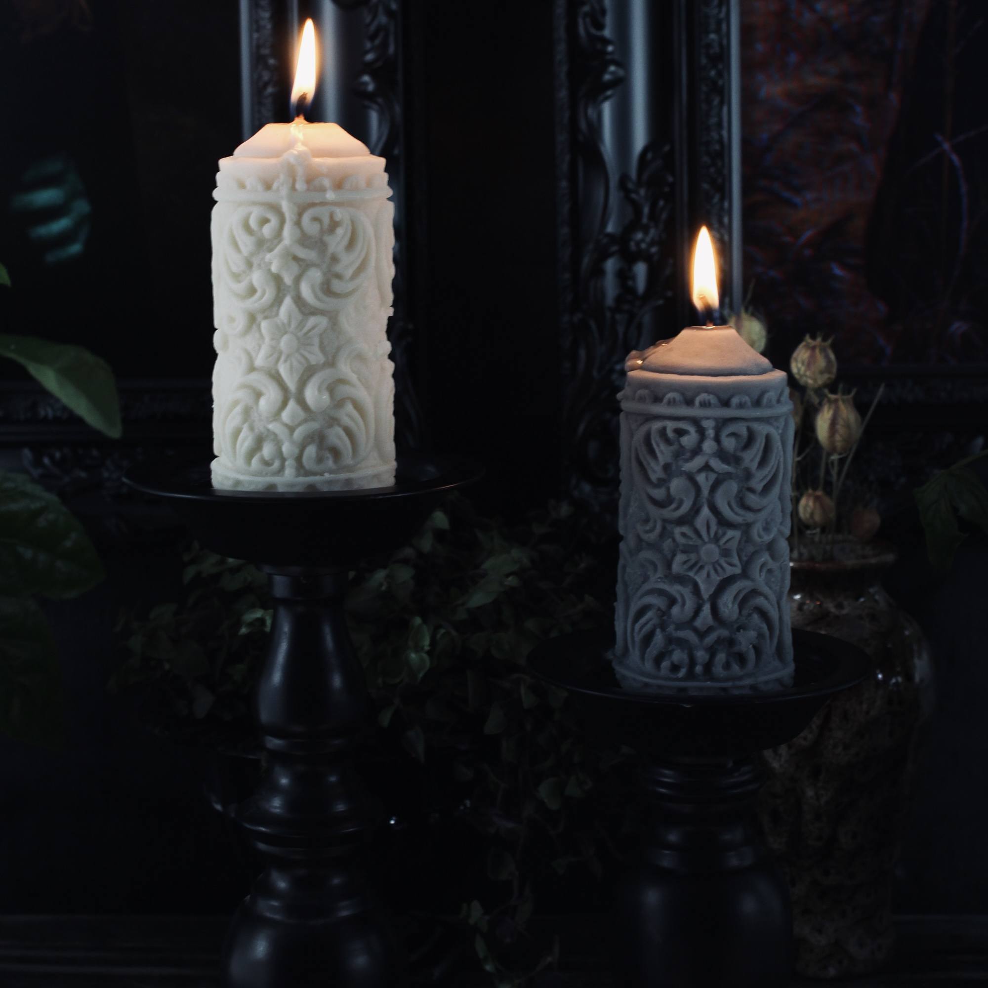 mildred gothic pillar candle the blackened teeth