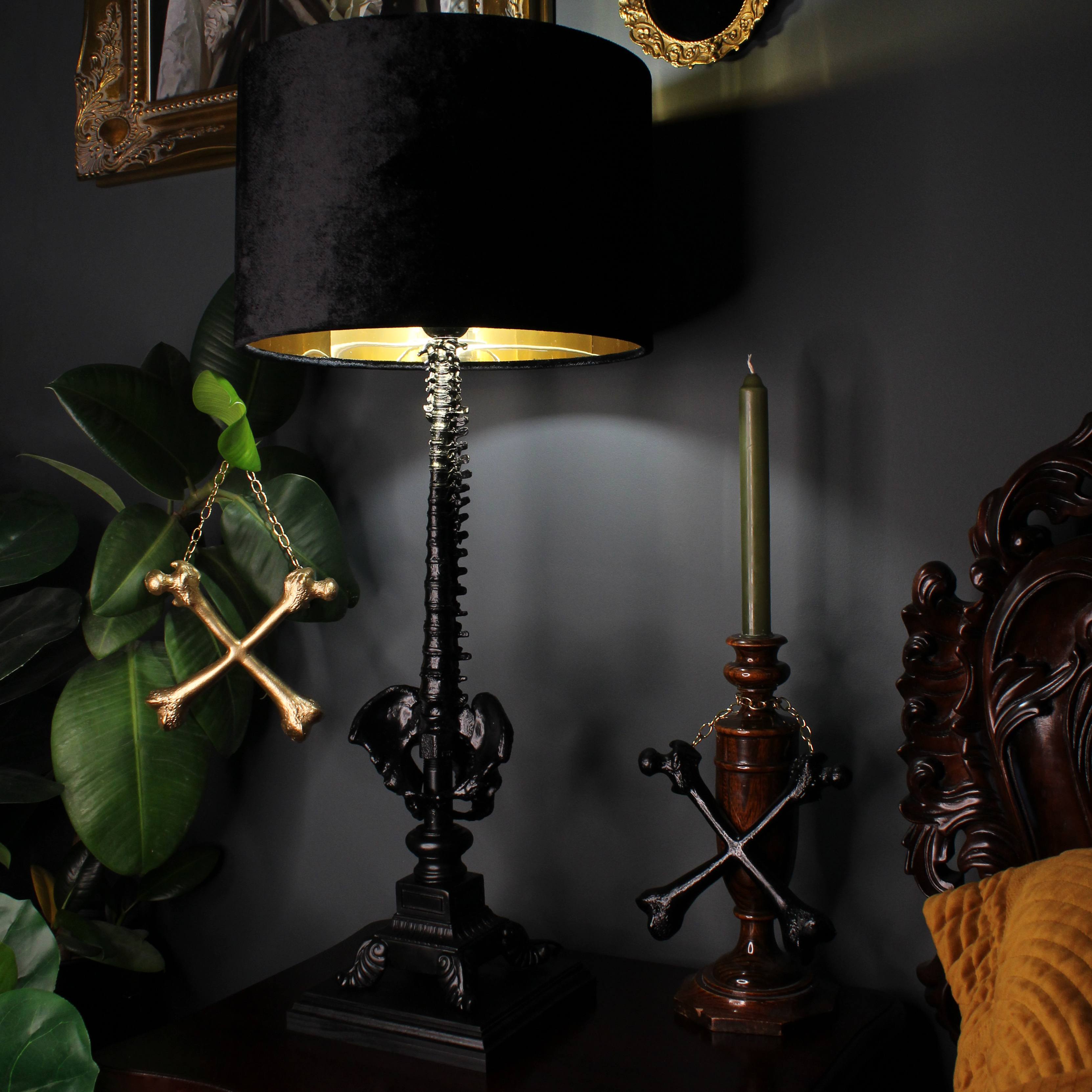Blackened Baroque Spine Lamp