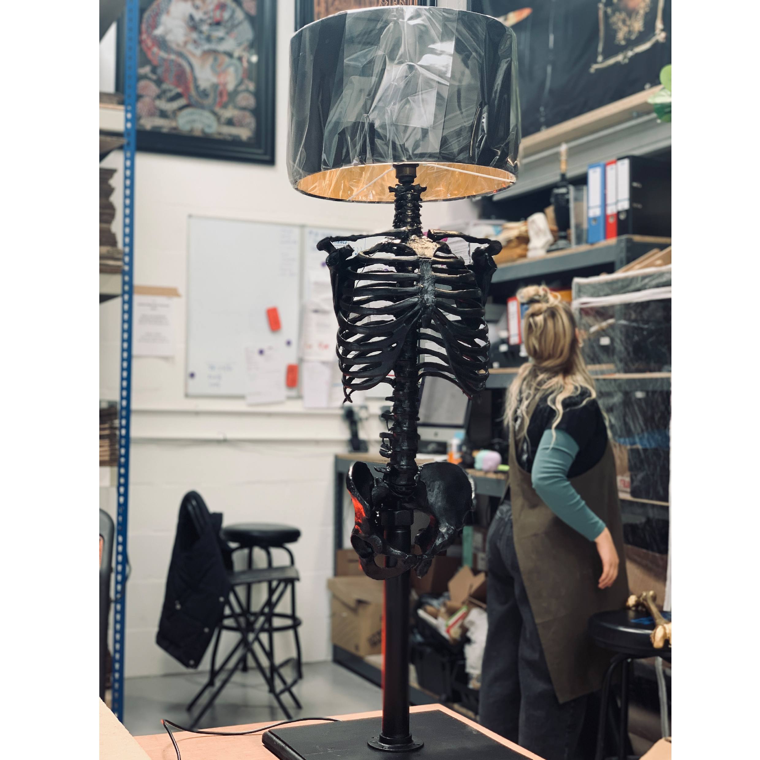 The Black Skeleton Floor Lamp by The Blackened Teeth