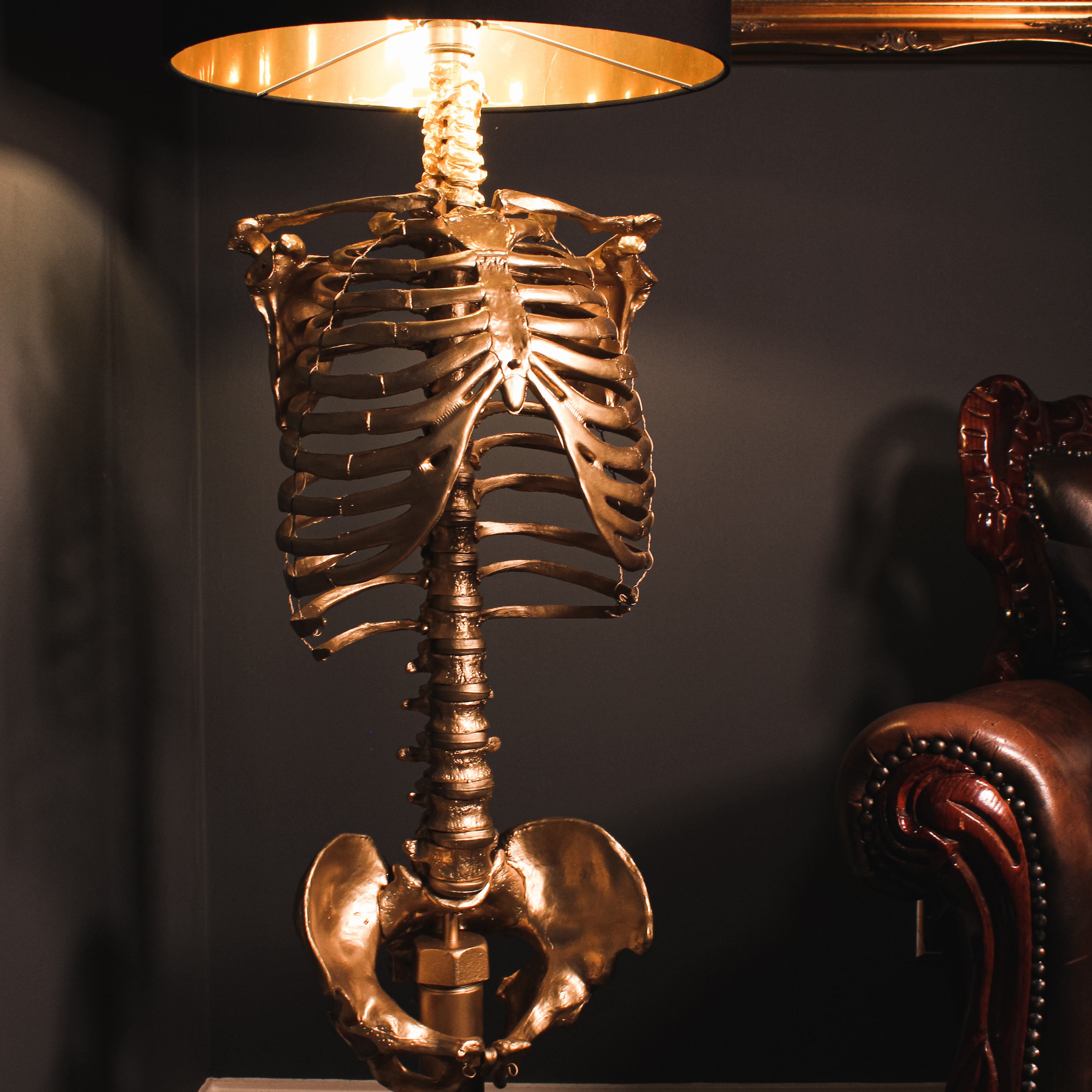 The Gold Skeleton Floor Lamp by The Blackened Teeth The