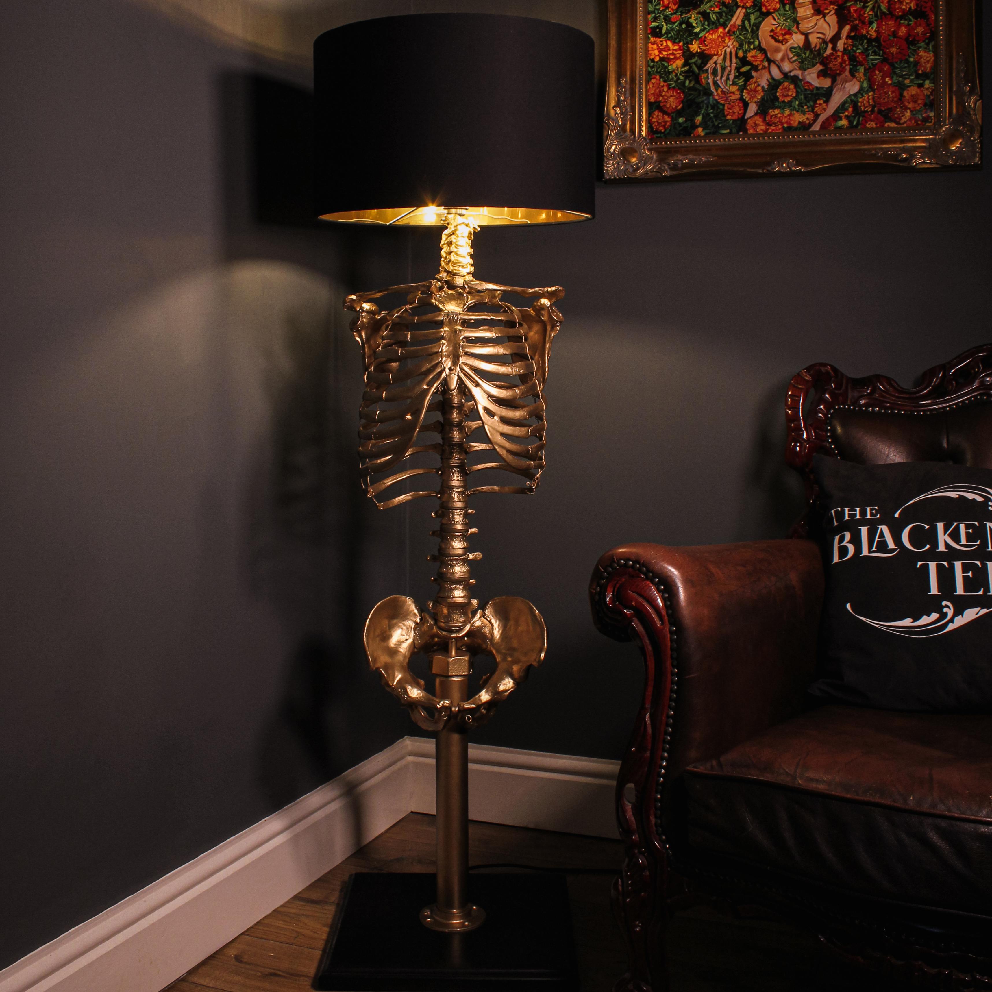 The Gold Skeleton Floor Lamp - Enid Baroque Edition by The Blackened Teeth