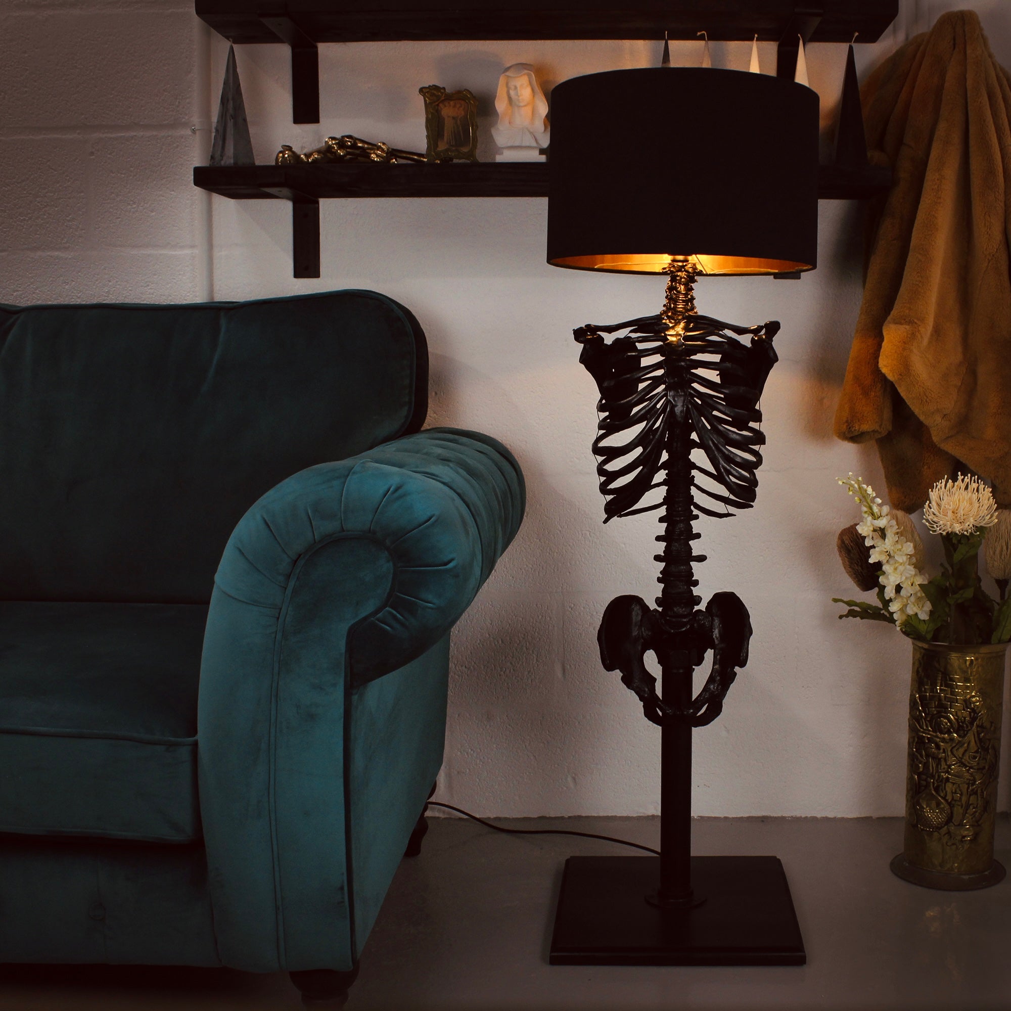 The Black Skeleton Floor Lamp by The Blackened Teeth
