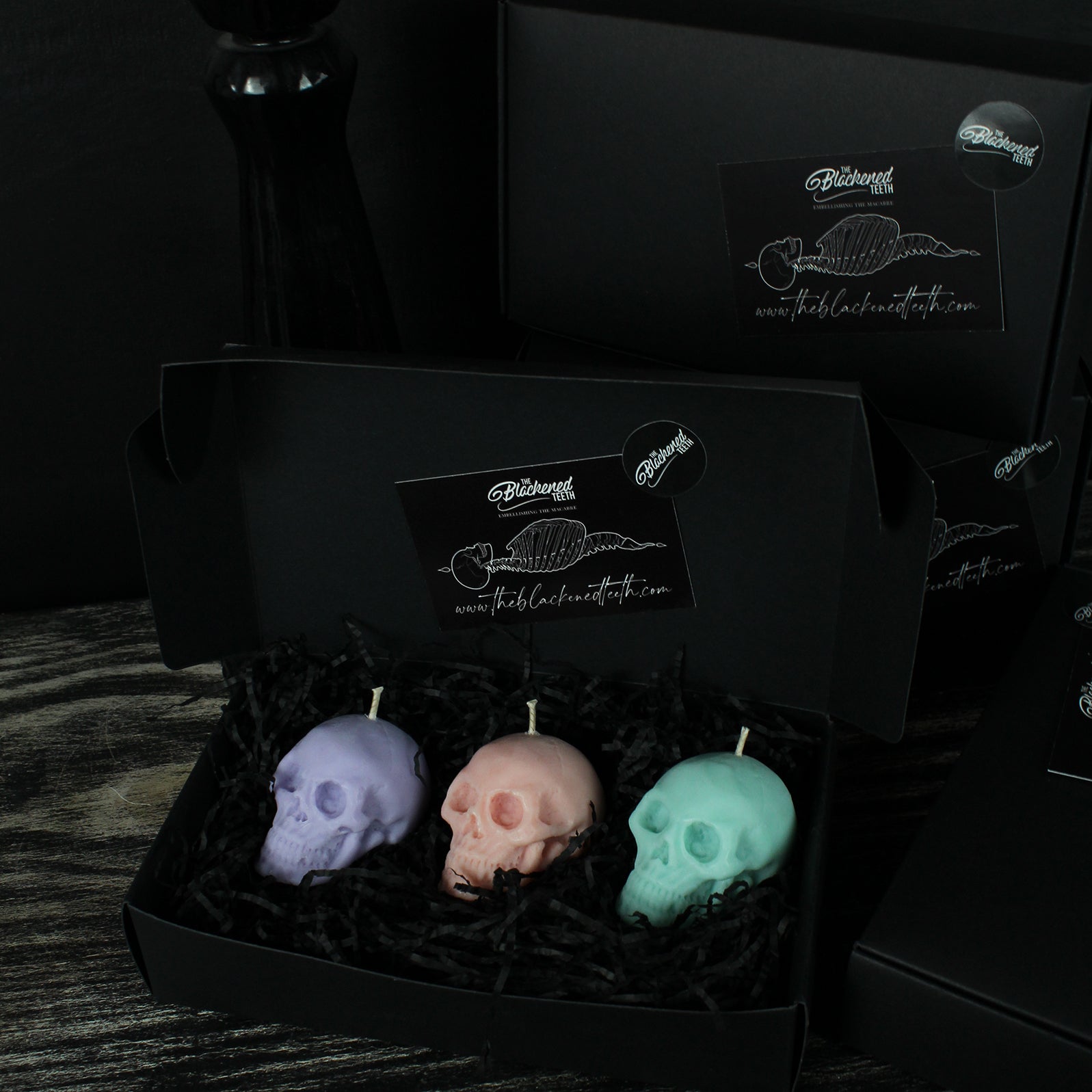 Small Skull Pastel Candles - Gift Box